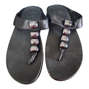 Fitflop women's sz 7 Rola toe-post sandal fit flop Thong black